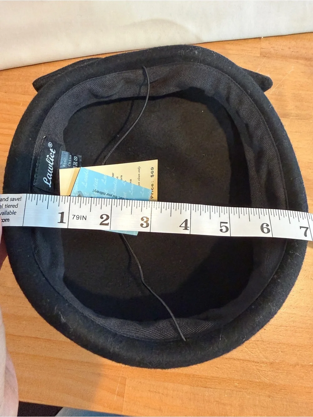 Lawliet Black Wool Felt Pillbox Hat Fascinator Large Bow Cocktail Church One Sz